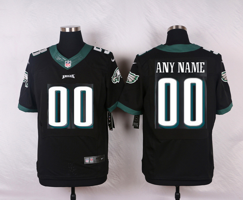 Men Custom Philadelphia Eagles Black Nike Elite NFL Jerseys